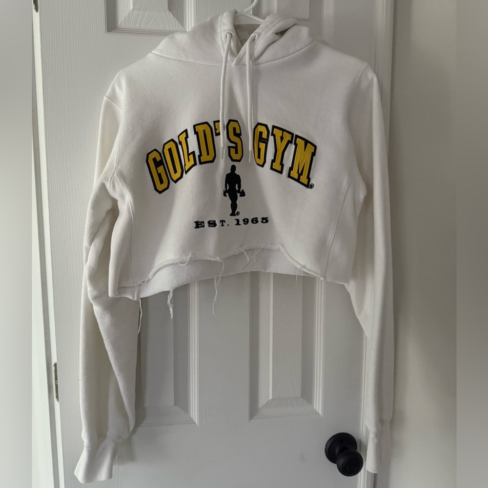 Gold's Gym White Hoodie with Logo
